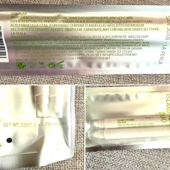 Island Eyeliner Duo in San Juan Black La Perla Seafoam Multichrome Vegan Gel Pen - Picture 5 of 8